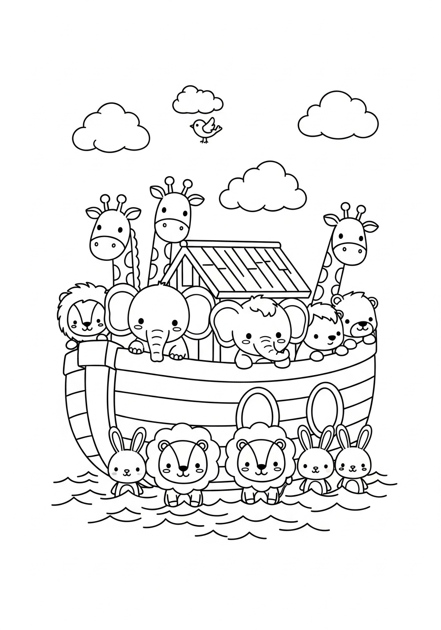10 Desenhos Bíblicos Fofos para Colorir e Imprimir Grátis em PDF