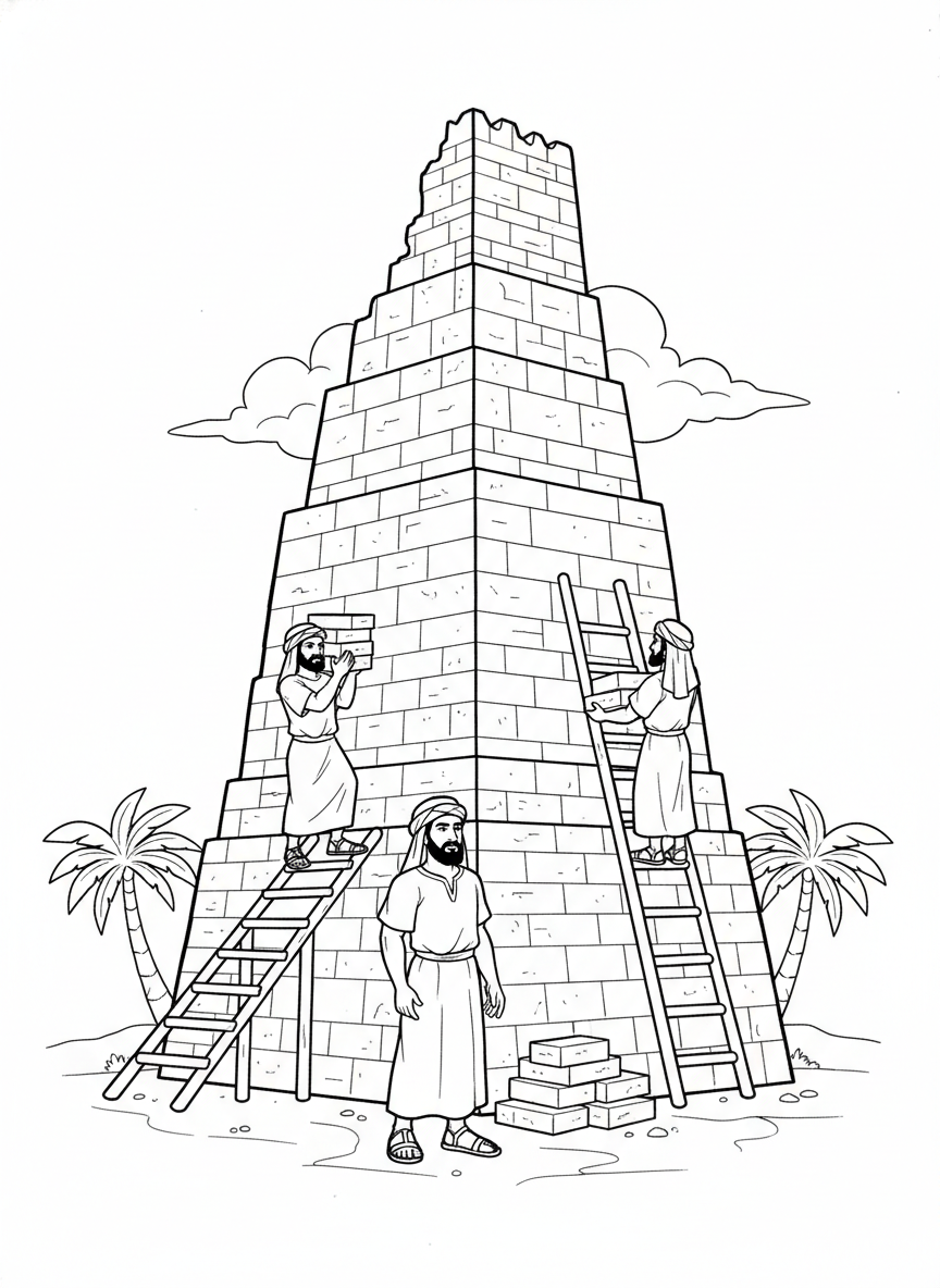 Desenho para colorir: a Torre de Babel