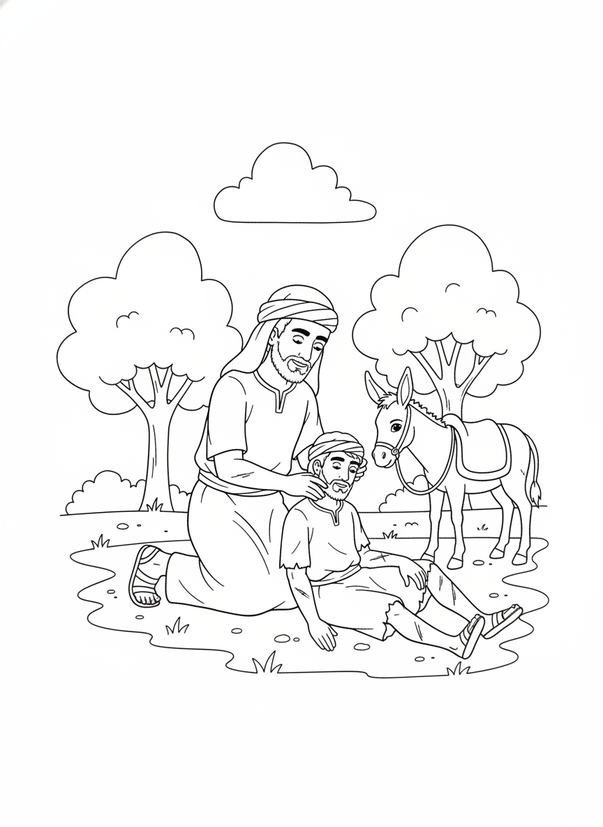 Desenho para colorir: o Bom Samaritano