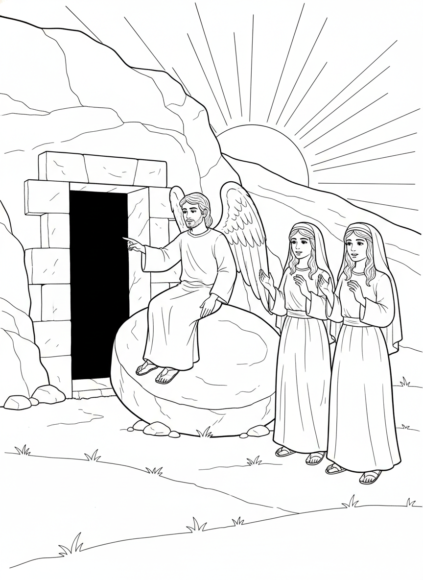 Desenho para colorir: a tumba vazia